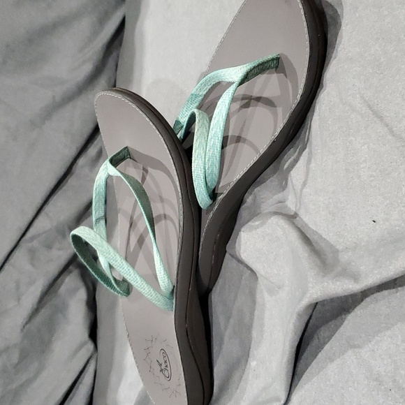 Chaco double strap sandals euc like new turquoise and grey - Picture 4 of 6